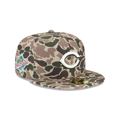 Cincinnati Reds Gorra | New Era MLB Duck Camo 59fifty Fitted Cap Mexico - Verdes